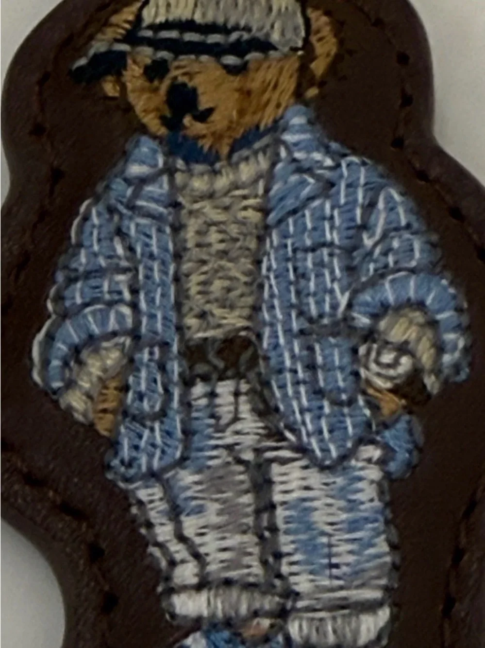 NEW Polo Ralph Lauren COASTAL BEAR - LEATHER Key Ring Keychain - BROWN